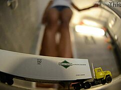 i'm miss ts, teasing with my huge feet in pantyhose, but i crushed the sandal by mistake