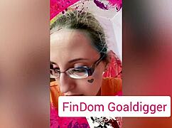 Blonde femdom instructs slave on jerk off domination