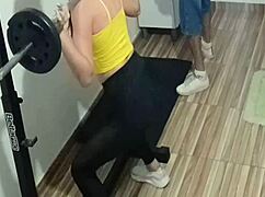 humiliating cum on ass in gym