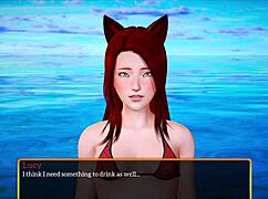 Teen girl shows big ass in game