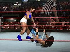 Melina battles chun li in intense wrestling