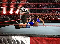 Melina battles chun li in intense wrestling