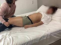 Amateur Japanese couple moans loud in love hotel video