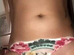 latina girlfriend squirts during masturbation in quarantine, surprising her blonde friend