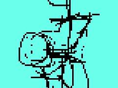 testando minha animação em pixel art com boneco fazendo sexo oral só na boquete