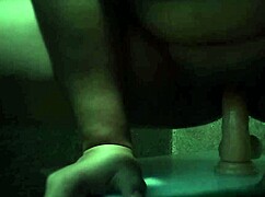 Licking finger during solo session