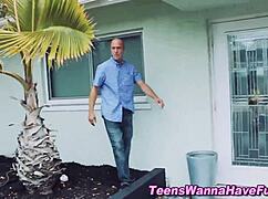 teen girls suck cocks during car wash party, getting oral and hardcore in reality 4some