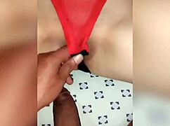 waiting with red panties for passionate creampie