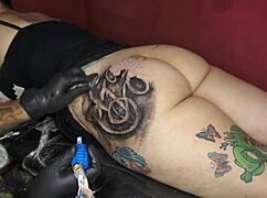 New Tattoo On Fat Ass!
