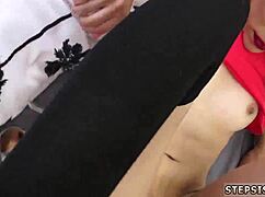 Innocent teen gives emotional blowjob to suspended step sis