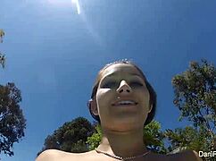 Dani Daniels dives into steamy pool fun with GoPro. Her oral skills shine by the water.