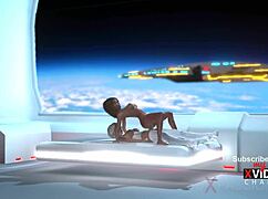 Exploring space sex in the station where a hot android interacts with a sexy woman