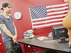 Big butt milf sara jay deepthroats and rides on desk 😏