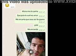 Hey, check out my girlfriend on the phone, she's so hot in this homemade web chat!