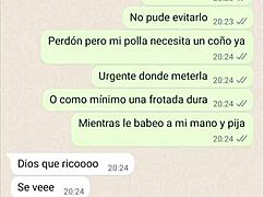 Hey, check out my girlfriend on the phone, she's so hot in this homemade web chat!