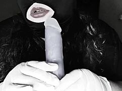 Homemade bbw fucking her dildo passionately in kinky setup.