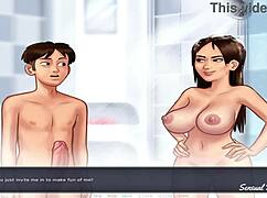 Summertime Saga Stepsister Gives Blowjob And Cumshot In Shower