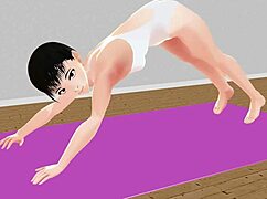 Leo Tries Stretch Yoga In Anime Style