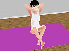 Leo Tries Stretch Yoga In Anime Style