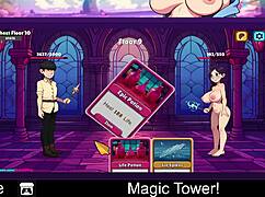 Magic tower, an erotic cartoon game in anime hentai style