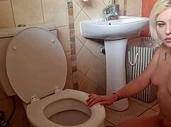 Blonde Toilet Slave Begs for Piss While Licking Flushed Head