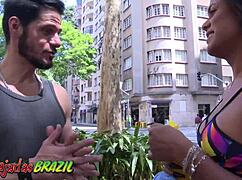 brunette crossdressing surprise during training session. it turns out to be with a sexy trans.