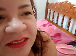 Radiant Woman Cares for Body and Plays with Camera