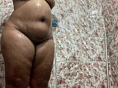 Ebony Beauty With Shaved Pussy Orgasms On Big Cock In Hidden Bath Video