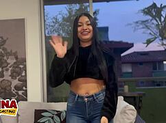 Latina Bubble Butt Teen Takes First White Cock Creampie