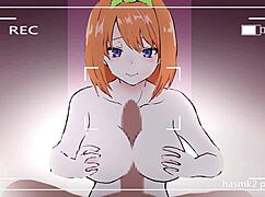 yotsuba takes cum in mouth after titty fuck