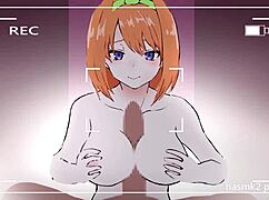 yotsuba takes cum in mouth after titty fuck