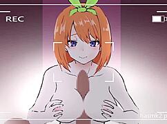 yotsuba takes cum in mouth after titty fuck