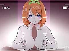 yotsuba takes cum in mouth after titty fuck