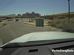 BLACK GIRL SUCKS WHITE DICK AT GLORYHOLE