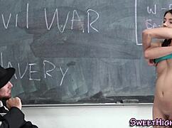 Teen Gets Ass Jizzed In Classroom