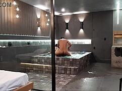 brunette in bathtub enjoys wild encounter with big black cock