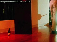 Blonde dances nude in sauna at night club