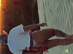 He catches mommy Noel masturbating and makes her orgasm outdoors