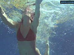 Clairette, Hungarian Teen Pornstar, Gets Horny in Bikini by Pool, Underwater and Outdoor