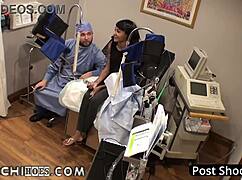 eliza shields moans with hitachi wand in medical test