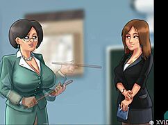 in summertime saga, i cum hard inside the french teacher's tight pussy.