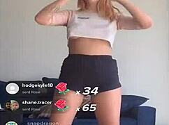 Bouncing Blonde Titties in Tight Shorts and Bra During Sexy Workout