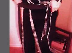 She breaks chains and escapes bondage.