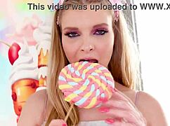 i gave harlow west a big dick pov blowjob and she swallowed my cum load no hands