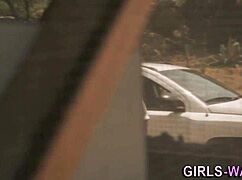 Skinny Brunette Babe Gives Oral to Beautiful Lesbian