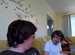 Busty British babe tricked into her first handjob and blowjob?