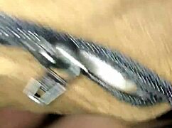 This sexy mommy is sucking a huge cock and getting cum