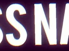 brunette with tattoo uses black dildo for masturbation