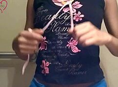 Cute Skinny Brunette Girl Records Indian Self Video