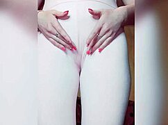 Shy Teen Bends Over in Leggings, Showing Virgin Pussy and Ass